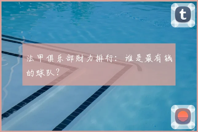 法甲俱乐部财力排行：谁是最有钱的球队？